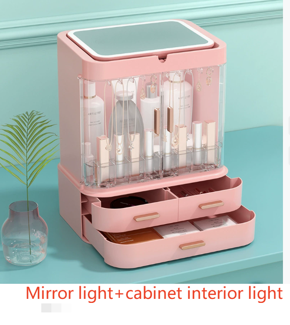 North Elara Lighted Makeup Mirror & Cosmetics Organizer