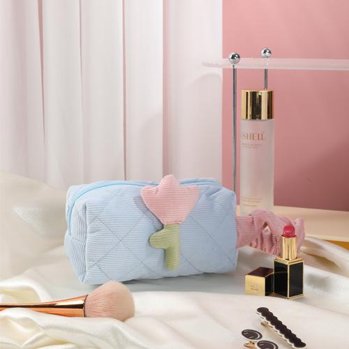 North Elara Corduroy Makeup Bag – Portable Large Capacity