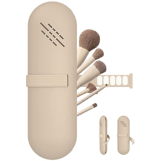 Travel Makeup Brush Holder and Organizer Bag for Women