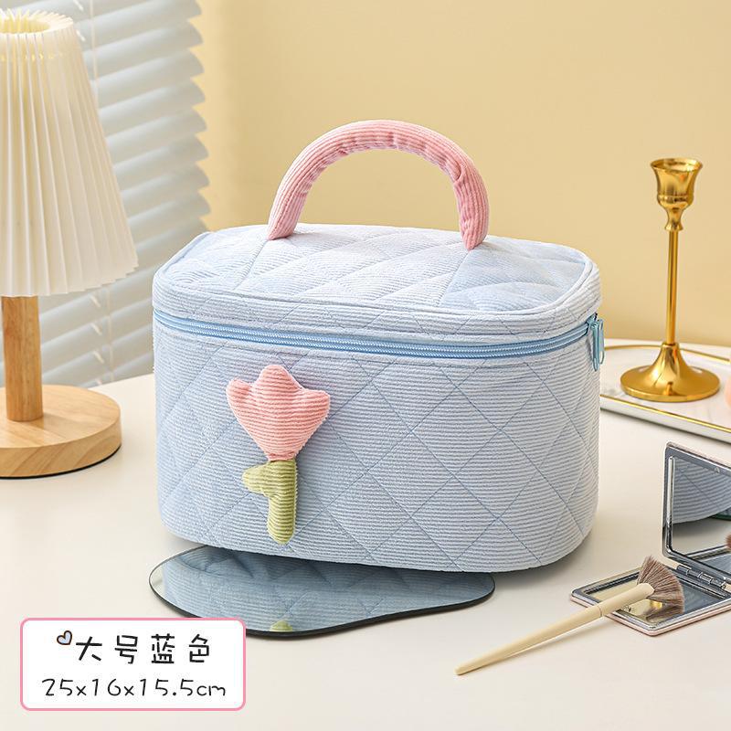 North Elara Corduroy Makeup Bag – Portable Large Capacity