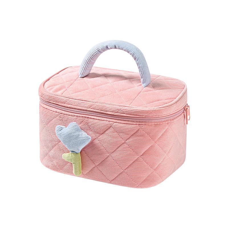 North Elara Corduroy Makeup Bag – Portable Large Capacity