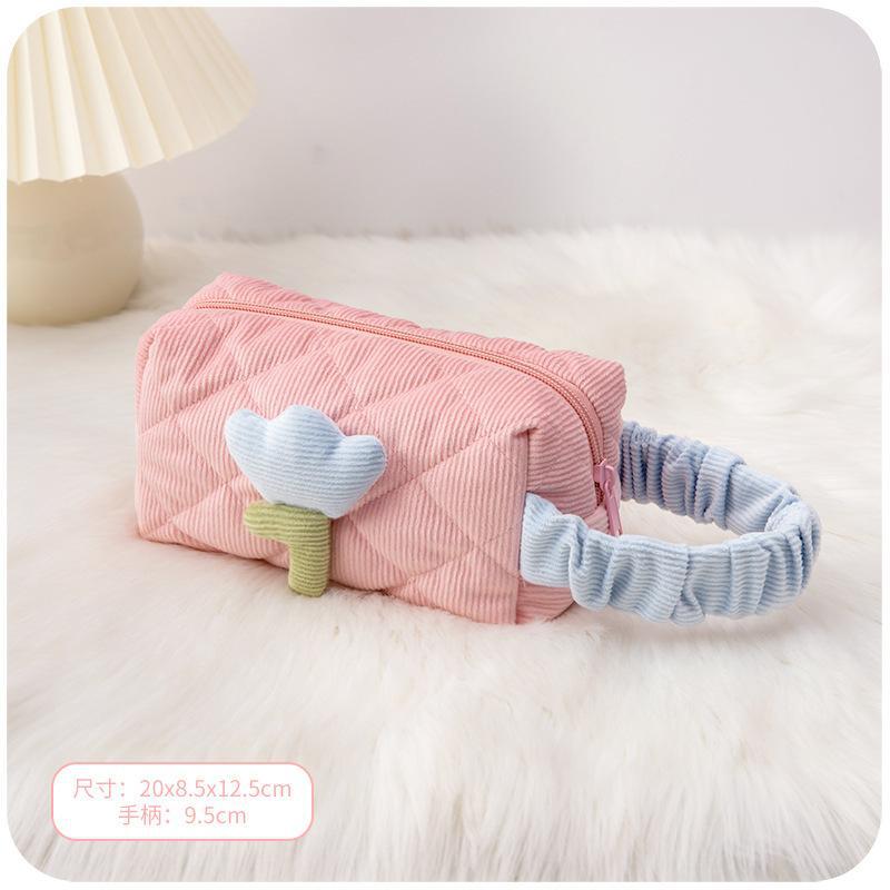 North Elara Corduroy Makeup Bag – Portable Large Capacity