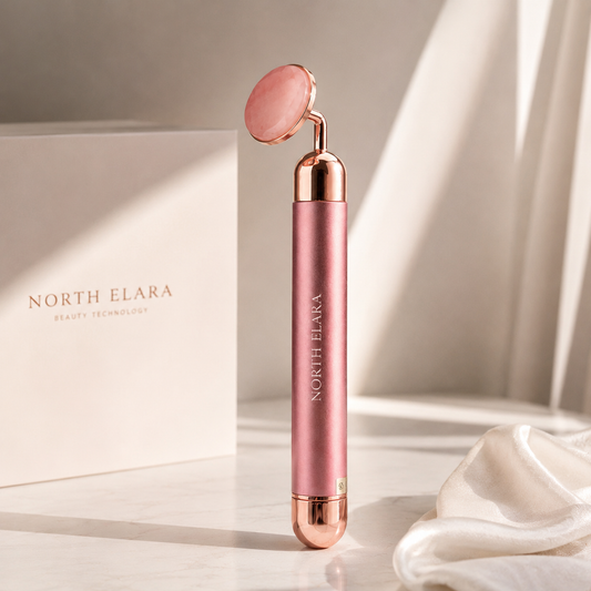 Aurelle vibrating facial roller in rose gold