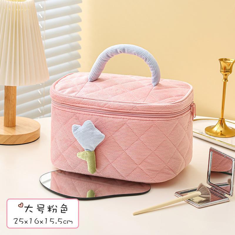 North Elara Corduroy Makeup Bag – Portable Large Capacity