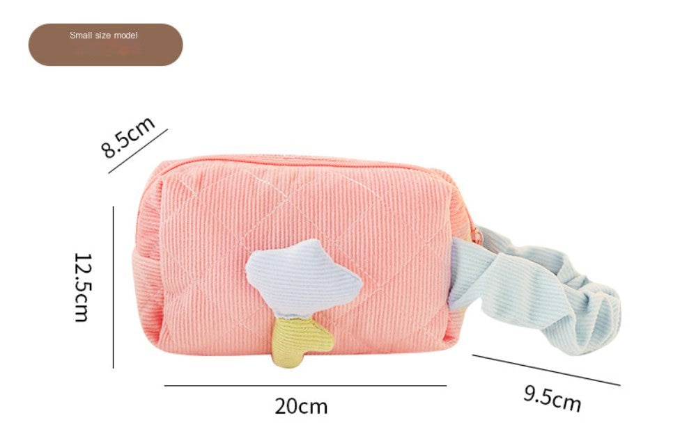 North Elara Corduroy Makeup Bag – Portable Large Capacity