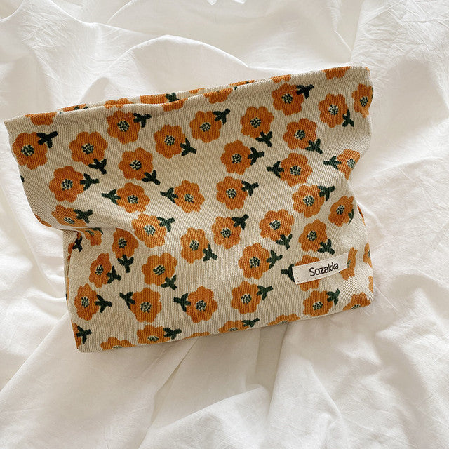 North Elara Corduroy Travel Makeup Organizer